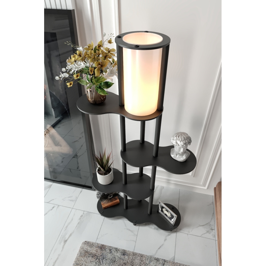 Lampadaire avec étagères NOTO 1xE27/40W/230V noir