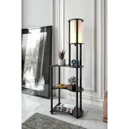 Lampadaire avec étagères NOTO 1xE27/40W/230V noir