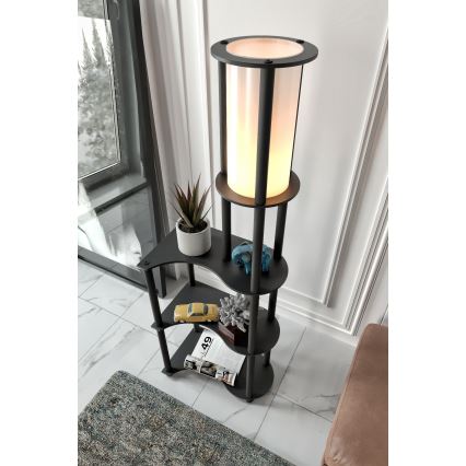 Lampadaire avec étagères NOTO 1xE27/40W/230V noir