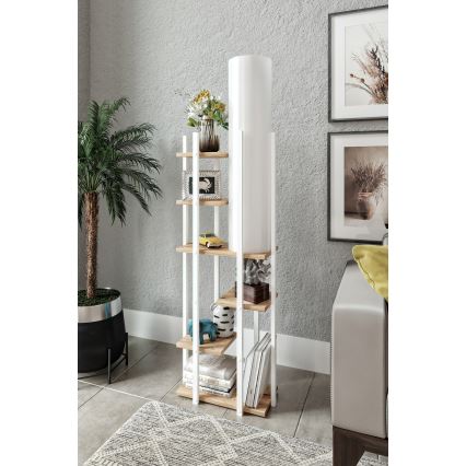 Lampadaire avec étagères VOGUE 1xE27/40W/230V 160 cm blanc