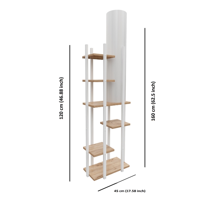 Lampadaire avec étagères VOGUE 1xE27/40W/230V 160 cm blanc