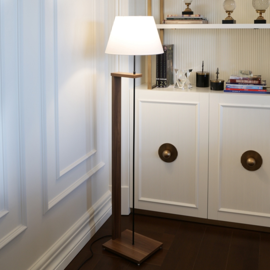 Lampadaire AYD 1xE27/40W/230V blanc/marron
