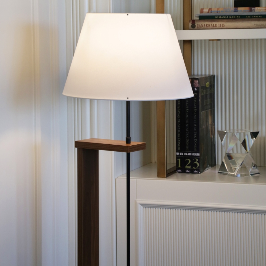 Lampadaire AYD 1xE27/40W/230V blanc/marron