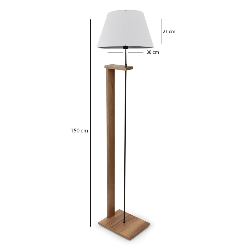 Lampadaire AYD 1xE27/40W/230V blanc/marron