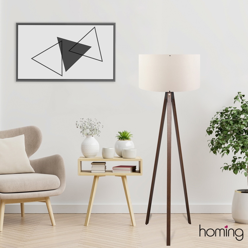 Lampadaire AYD 1xE27/40W/230V brun/crème