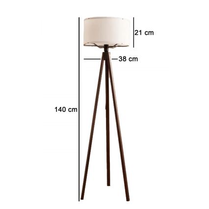 Lampadaire AYD 1xE27/40W/230V marron/blanc
