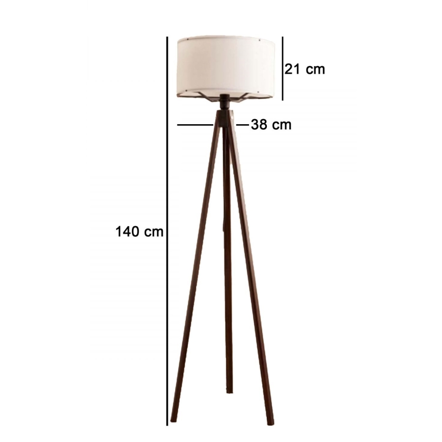 Lampadaire AYD 1xE27/40W/230V marron/blanc