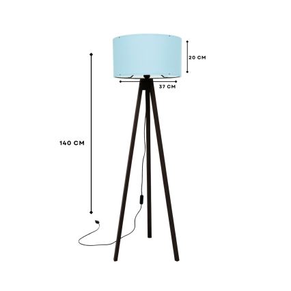 Lampadaire AYD 1xE27/40W/230V marron/bleu