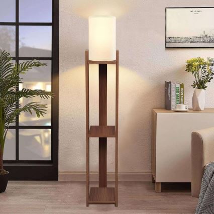 Lampadaire AYD 1xE27/40W/230V marron/crème