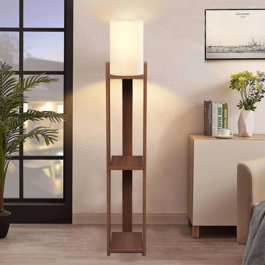 Lampadaire AYD 1xE27/40W/230V marron/crème