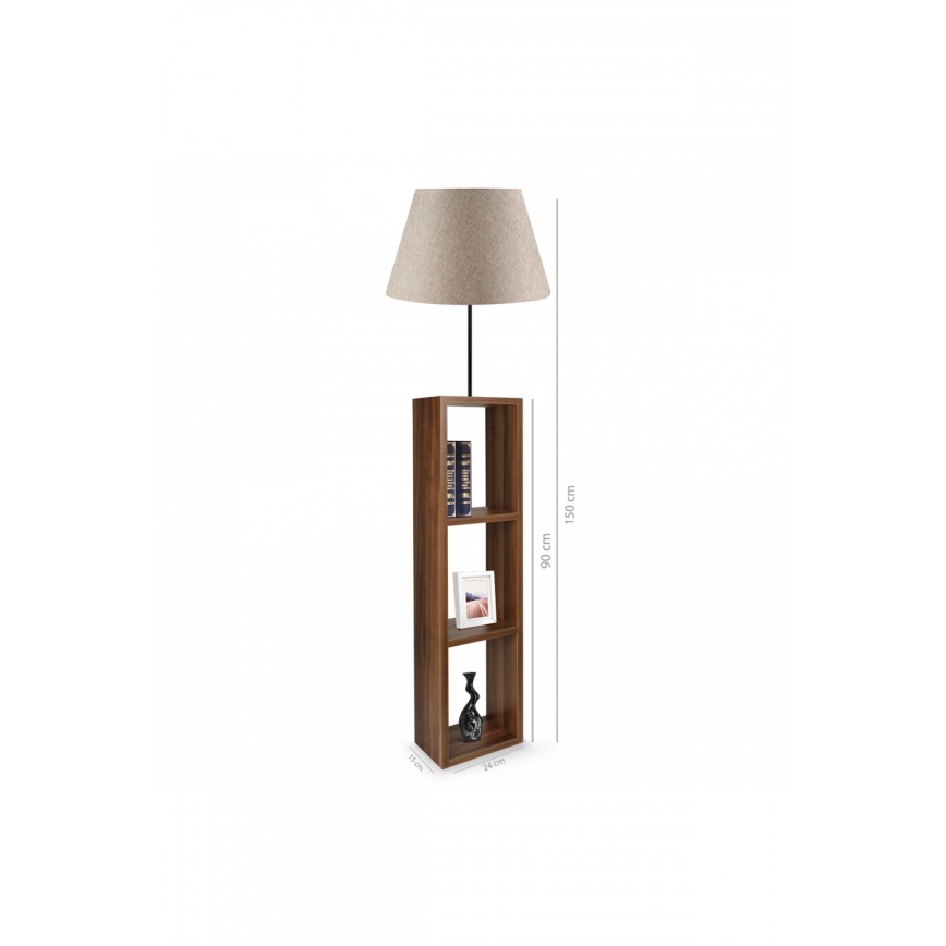 Lampadaire AYD 1xE27/40W/230V marron/gris