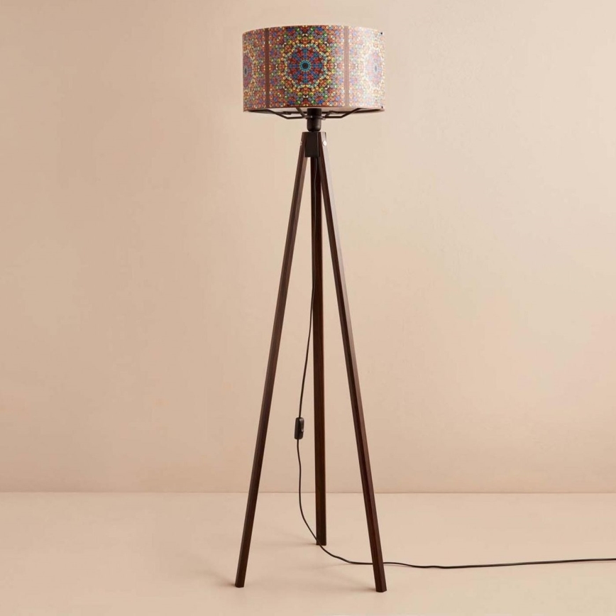 Lampadaire AYD 1xE27/40W/230V marron/multicolore