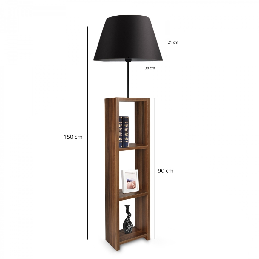 Lampadaire AYD 1xE27/40W/230V marron/noir