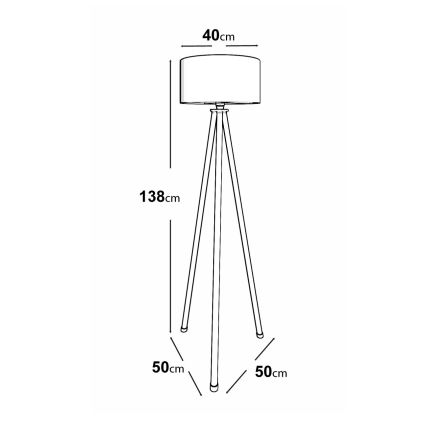 Lampadaire AYD 1xE27/40W/230V noir/gris