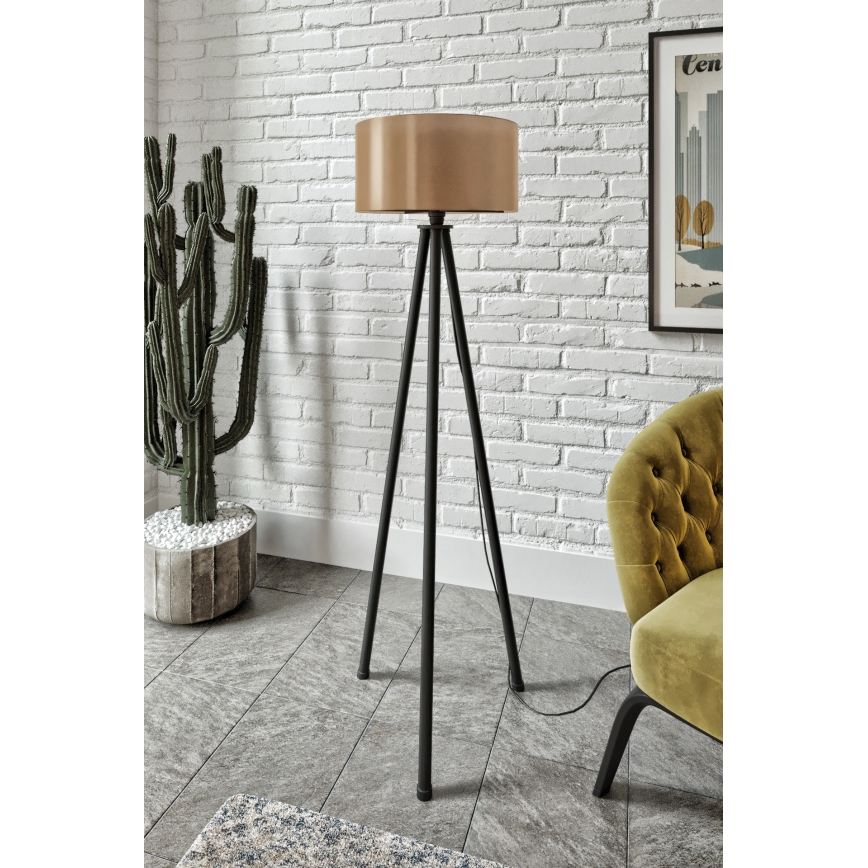 Lampadaire AYD 1xE27/40W/230V noir/marron