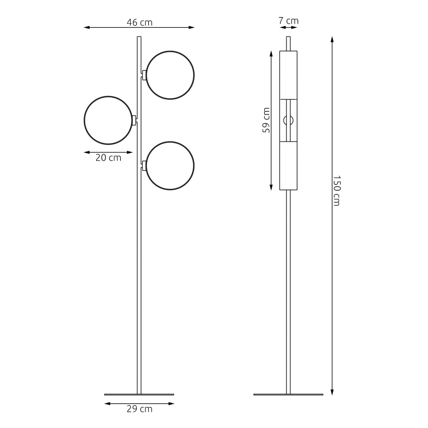 Lampadaire DRUMZ 3xE14/10W/230V noir/marron/gris