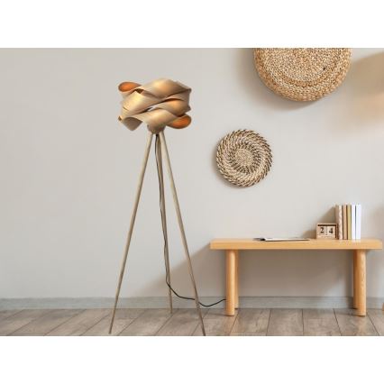 Lampadaire en bois 1xE27/60W/230V massif/placage/frêne