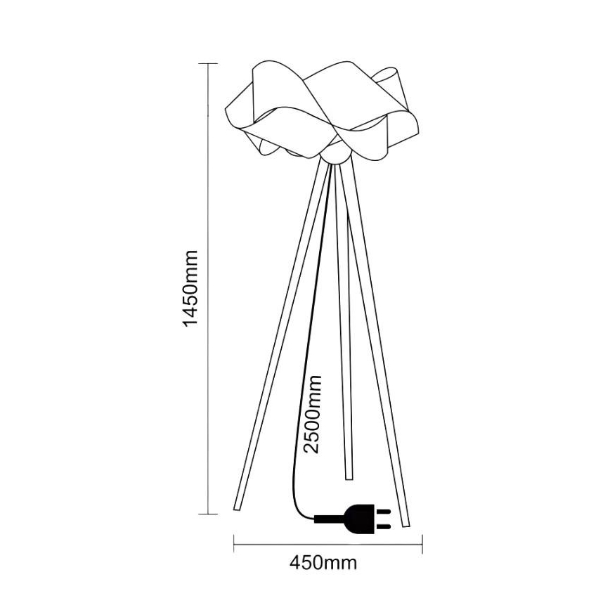 Lampadaire en bois 1xE27/60W/230V massif/placage/frêne