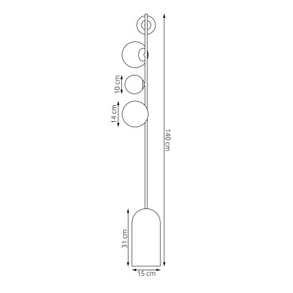 Lampadaire ETNO 4xG9/8W/230V noir