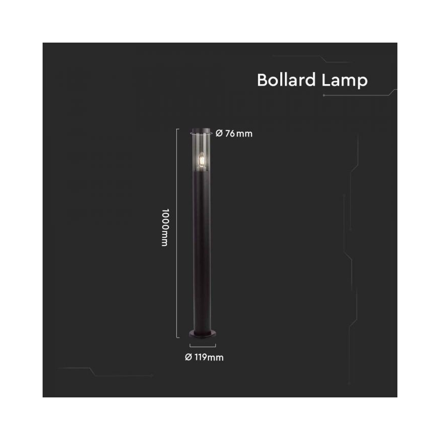 Lampadaire extérieur 1xE27/18W/230V IP44 100 cm