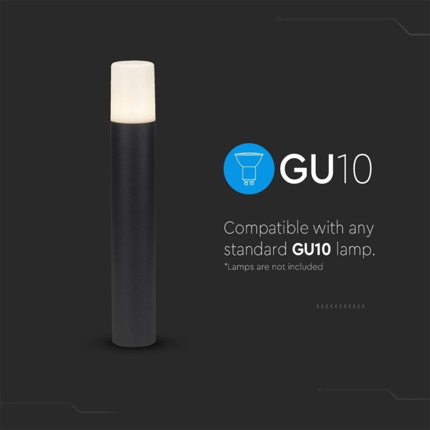 Lampadaire extérieur 1xGU10/35W/230V IP54 50 cm noir