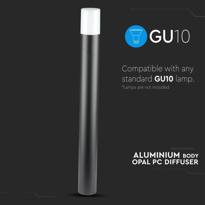 Lampadaire extérieur 1xGU10/35W/230V IP54 80 cm noir