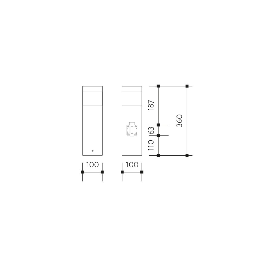 Lampadaire extérieur avec détecteur et prise GARD 1xE14/60W/230V IP44
