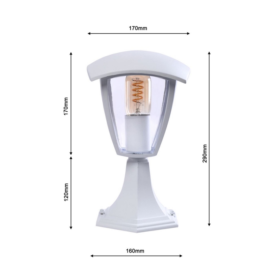Lampadaire extérieur FOX 1xE27/40W/230V IP44 blanc
