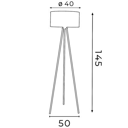 Lampadaire FELIX 1xE27/60W/230V noir