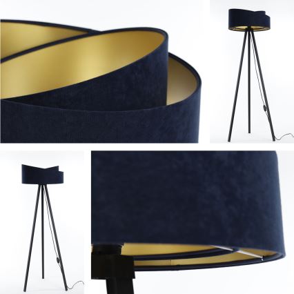 Lampadaire GALAXY 1xE27/60W/230V bleu/wengé