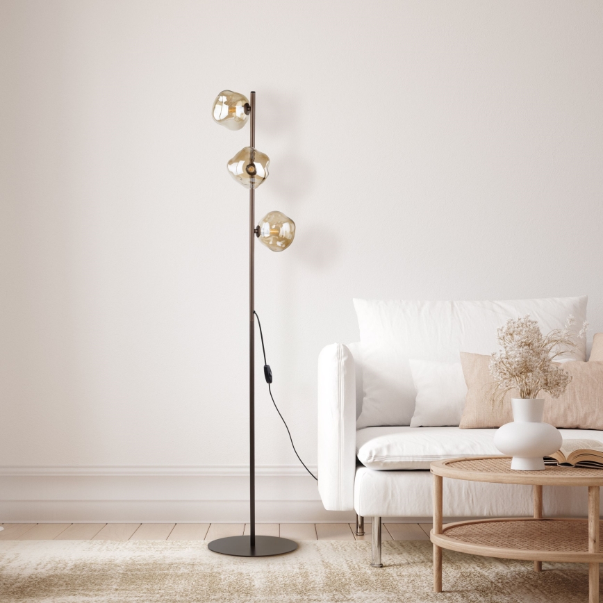Lampadaire LAVA 3xG9/8W/230V bronze/beige fumé