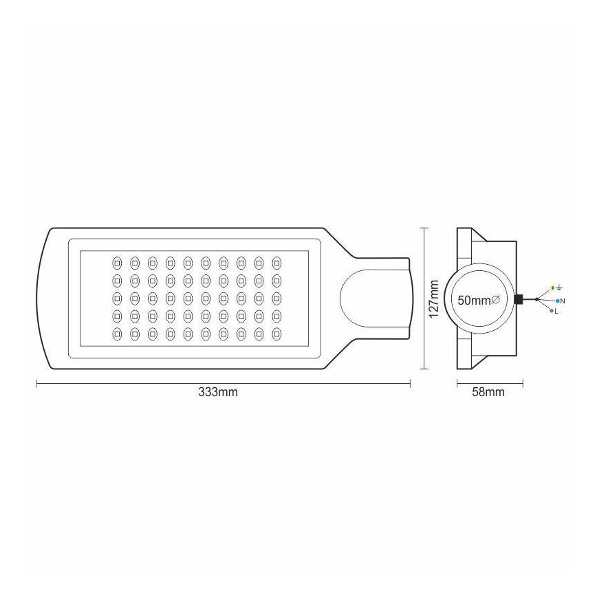 Lampadaire LED/50W/170-400V 4000K IP65