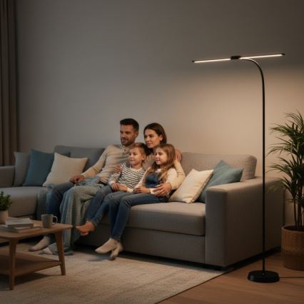 Lampadaire LED dimmable TEILO LED/14W/230V 3000/4000/6000K noir