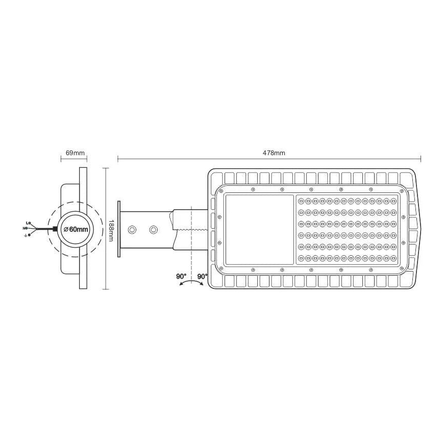 Lampadaire LED LED/30W/230V 5000K IP65