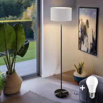 Lampadaire LED TUNJA 1xE27/20W/230V Ø 38 cm noir/blanc