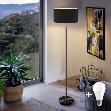 Lampadaire LED TUNJA 1xE27/20W/230V Ø 38 cm noir