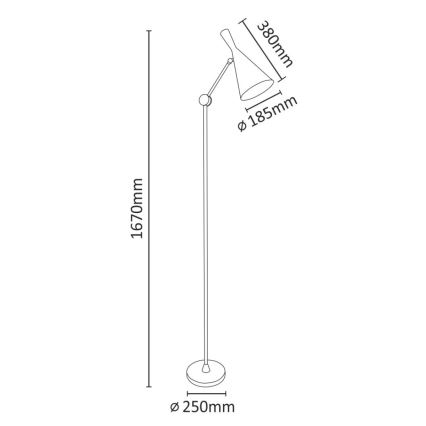Lampadaire MODERN 1xE27/20W/230V noir