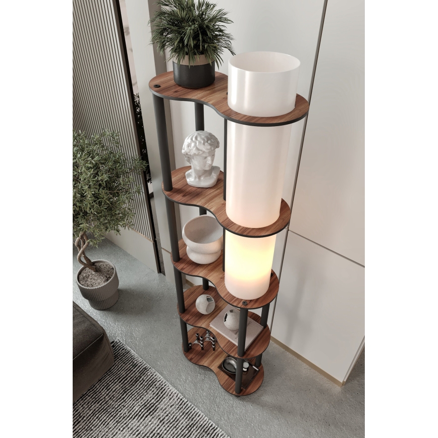 Lampadaire NOTO avec étagères 1xE27/40W/230V brun/noir