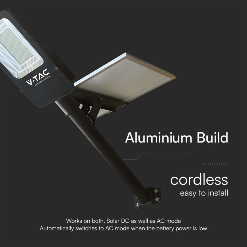Lampadaire solaire à intensité variable HYBRID LED/50W/230V 6500K IP65 50000 mAh + Télécommande