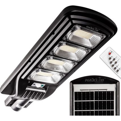 Lampe solaire à intensité variable avec détecteur LED/240W/6V 6500K IP65 noir + Télécommande