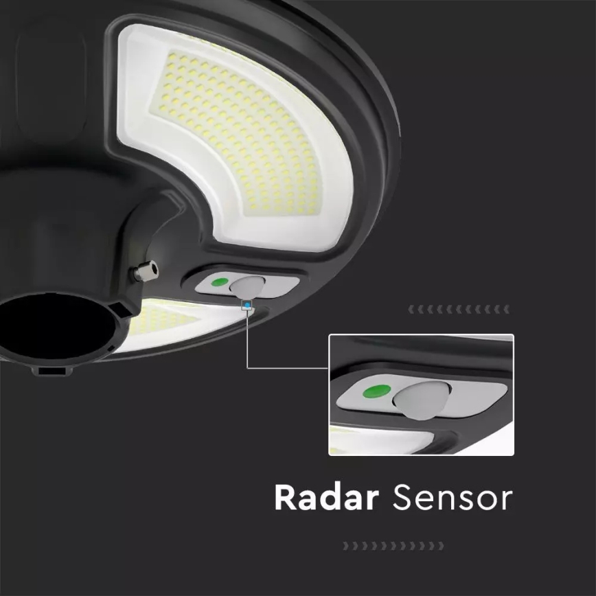 Lampadaire solaire avec détecteur LED/7,5W/3,2V IP65 4000K 15000 mAh + Télécommande