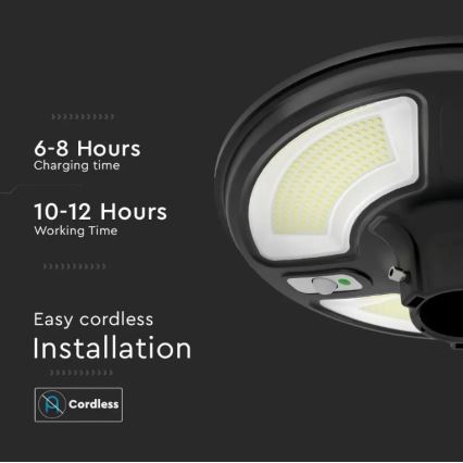 Lampadaire solaire LED avec détecteur LED/10W/3,2V 6500K IP65 + télécommande