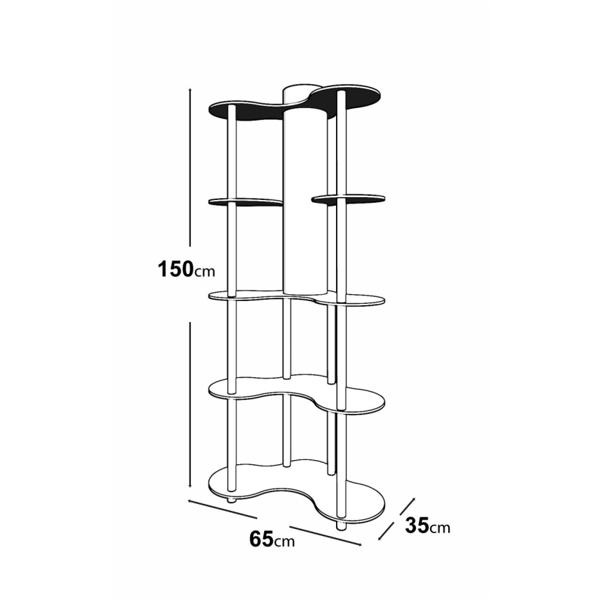 Lampadaire sur pied avec étagères NOTO 1xE27/40W/230V noir