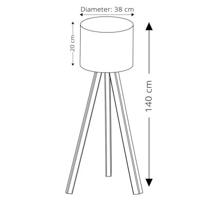 Lampadaire sur pied AYD 1xE27/40W/230V bleu/beige