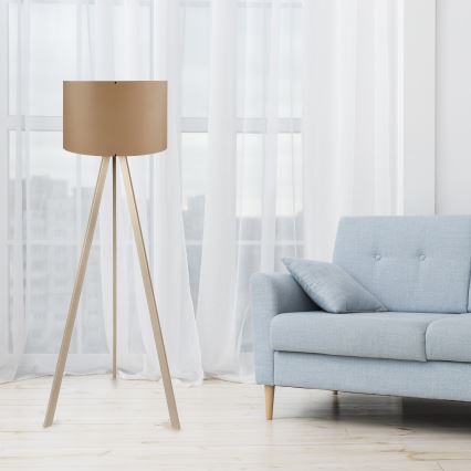 Lampadaire sur pied AYD 1xE27/40W/230V marron/beige