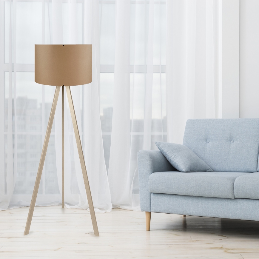 Lampadaire sur pied AYD 1xE27/40W/230V marron/beige