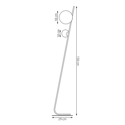 Lampadaire TATU 2xG9/8W/230V noir