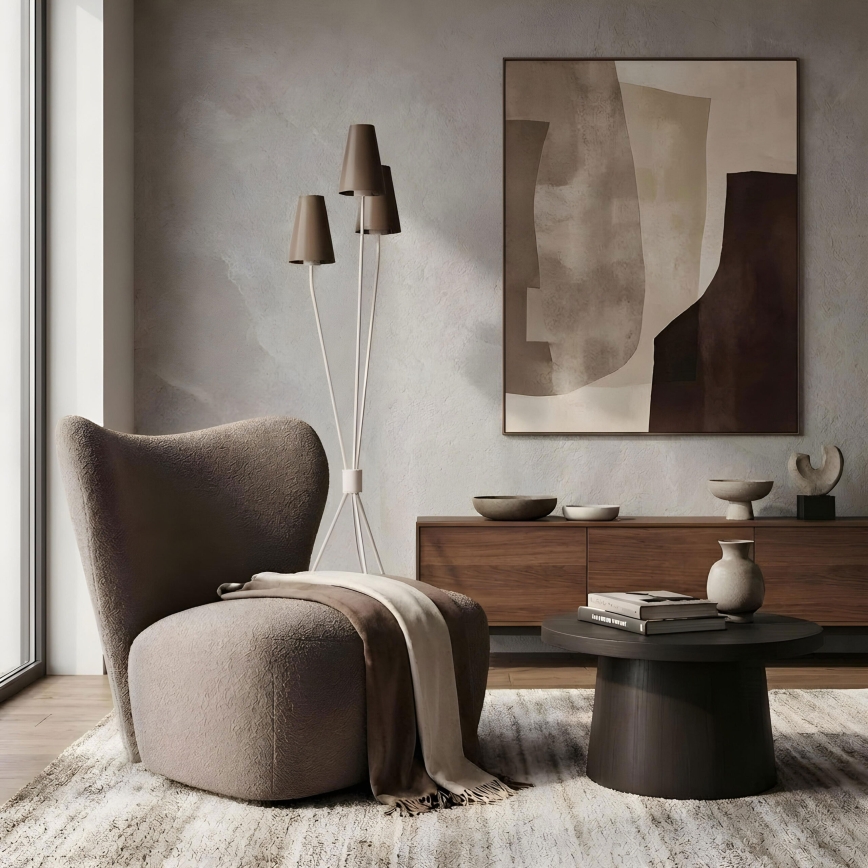 Lampadaire TREFOT 3xE14/15W/230V brun/crème