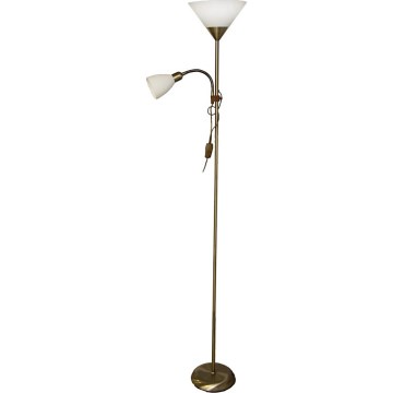 Lampadaire WENDY 1xE27/100W/230V + 1xE14/40W, finition laiton