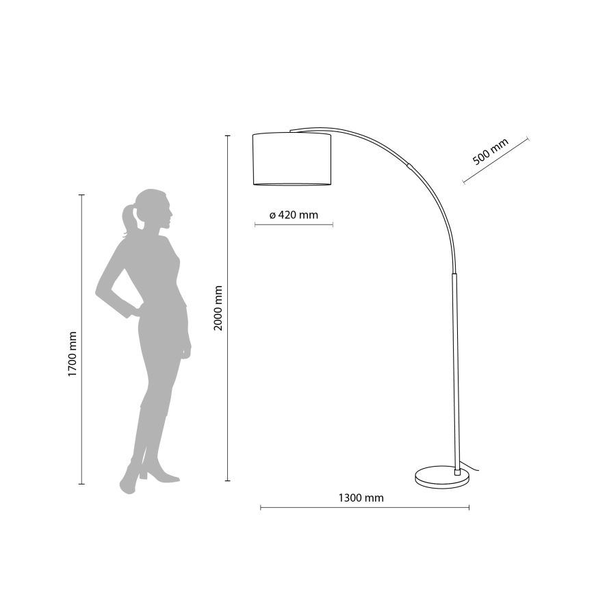Lampadaire ZENITH 1xE27/15W/230V noir/beige